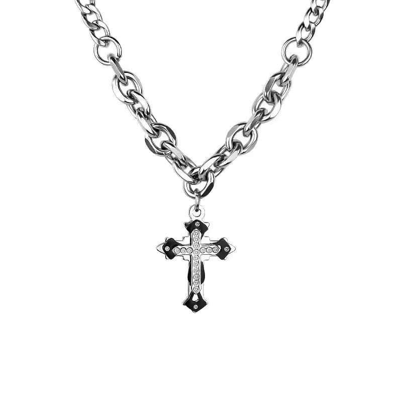 Cadena acero quirurgico 6mm dije Cruz